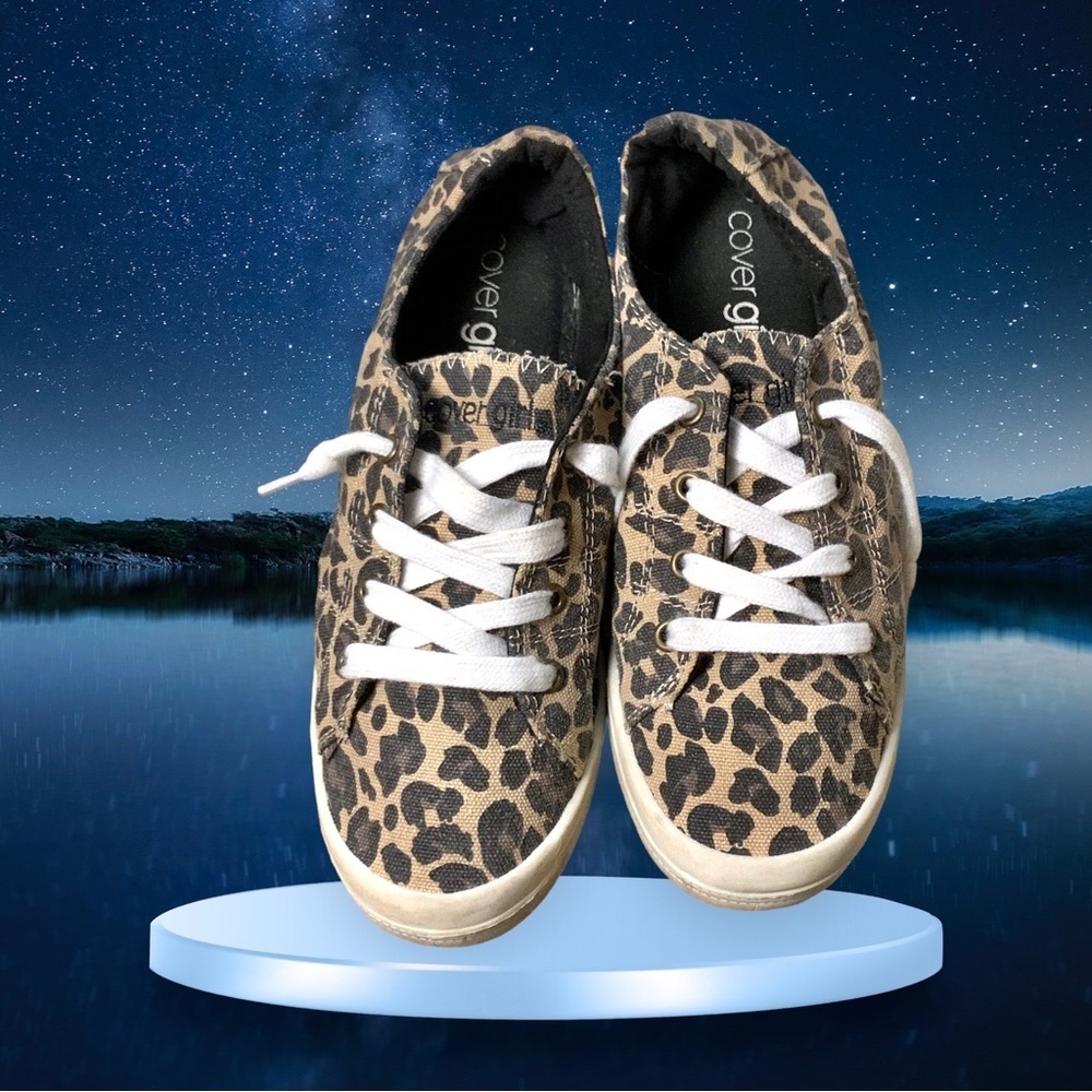 Cover Girl Slip On Leopard Sneakers w Scrunch Back Wm 8